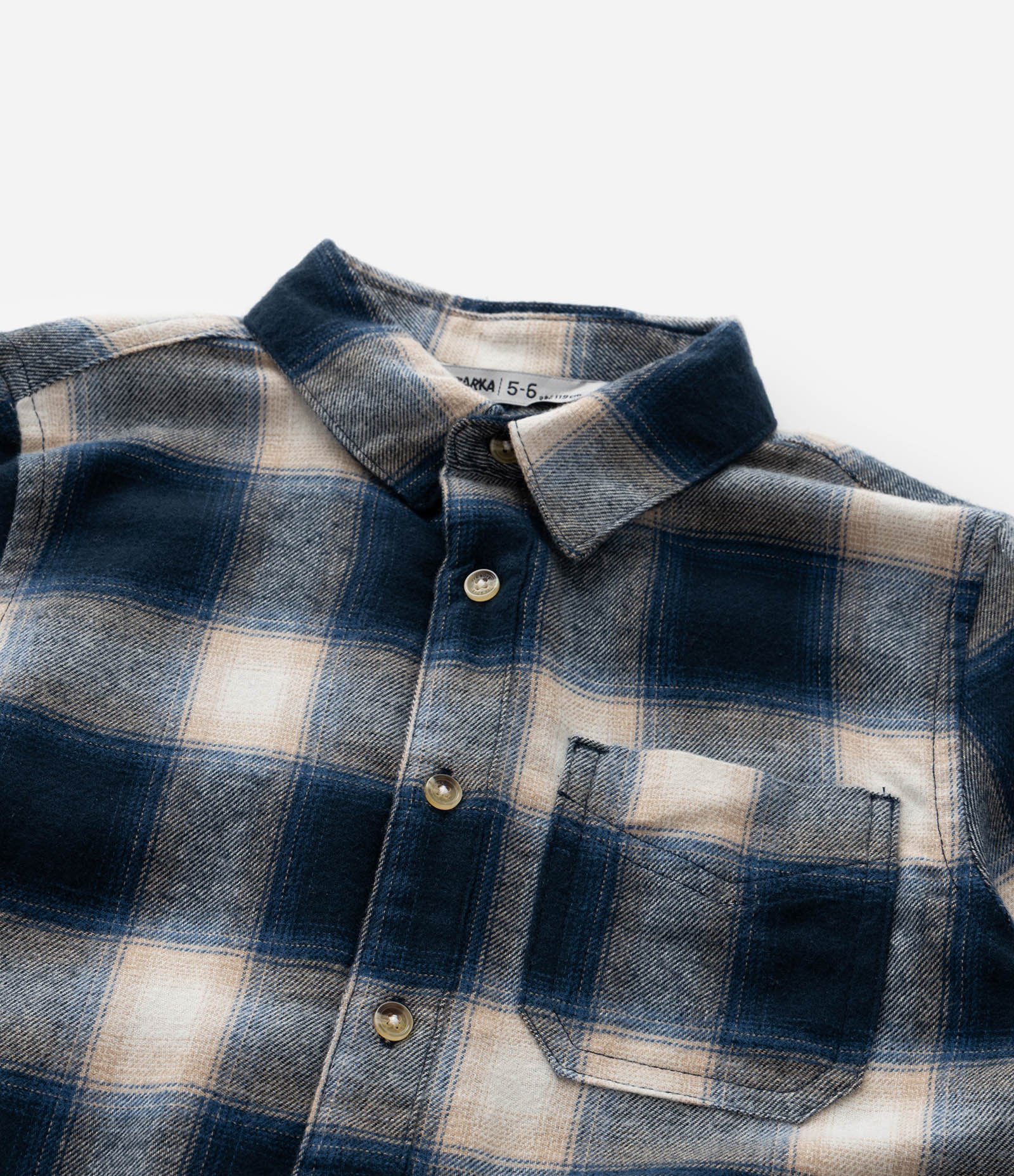 Camisa Infantil em Flanela com Estampa Xadrez - Tam 5 a 14 Anos Azul/Bege 6