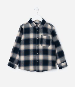 Camisa Infantil em Flanela com Estampa Xadrez - Tam 5 a 14 Anos