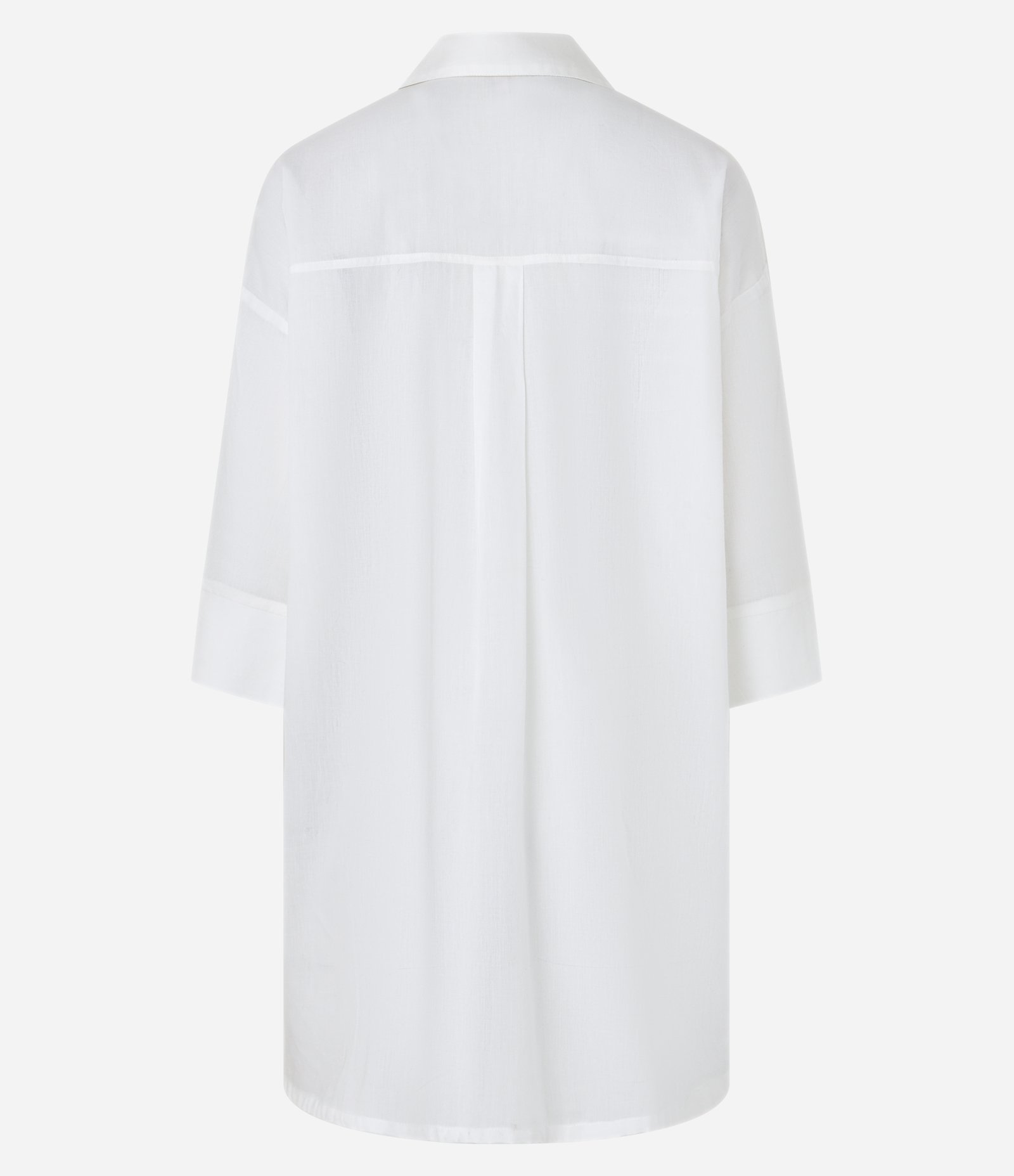 Saída de Praia Bata Chemise em Voal com Botões Branco 6