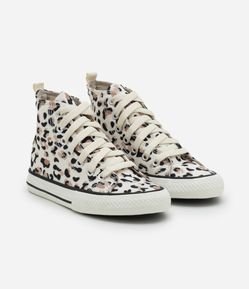 Tênis Abotinado Infantil Estampa Animal Print Onça - Tam 28 ao 37