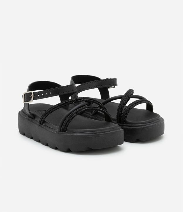 Sandália Flatform Infantil com Brilhos Molekinha - Tam 26 a 36
