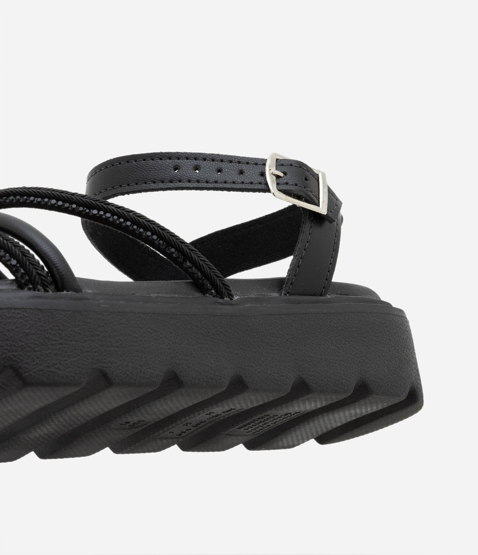 Sandália Flatform Infantil com Brilhos Molekinha - Tam 26 a 36 Preto 4