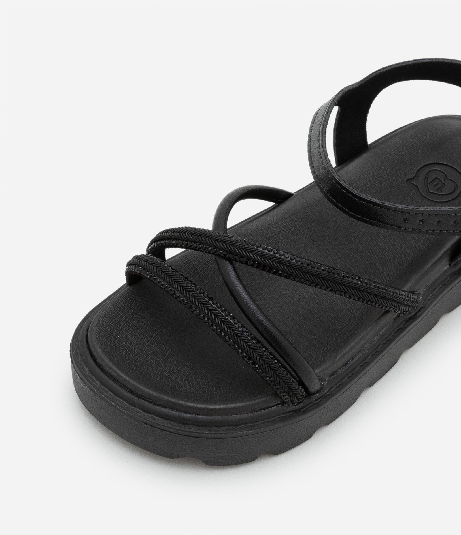 Sandália Flatform Infantil com Brilhos Molekinha - Tam 26 a 36 Preto 5
