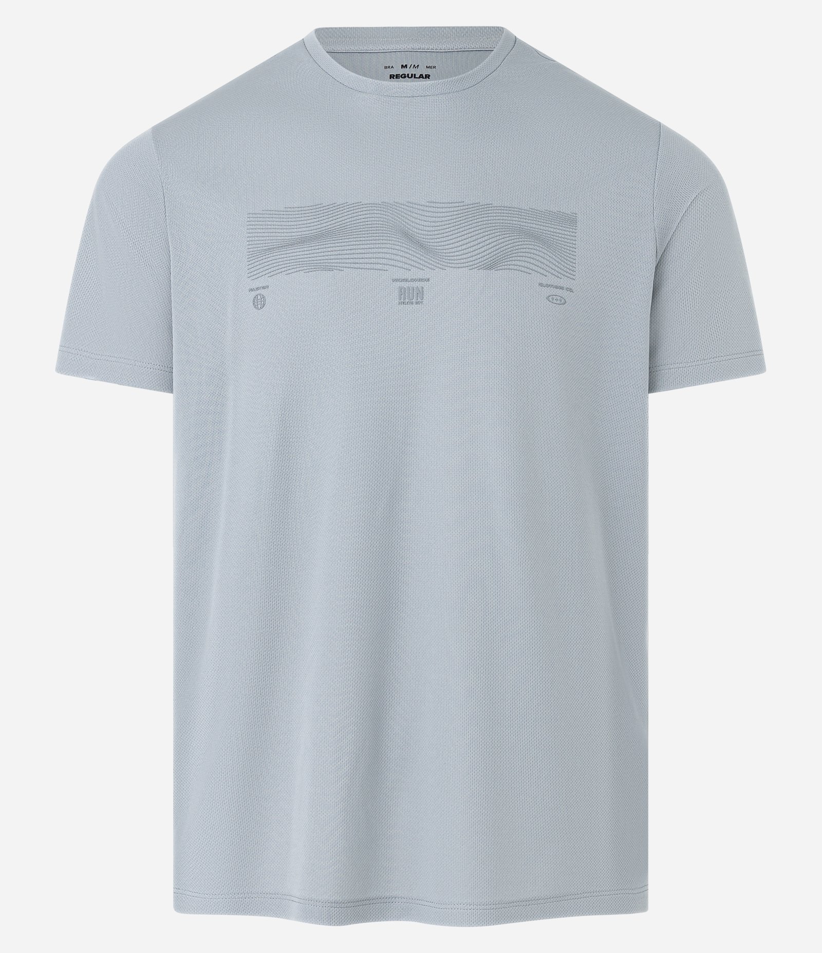 Camiseta Regular Esportiva em Tecnologia Dry com 
Print e Recortes Cinza 4