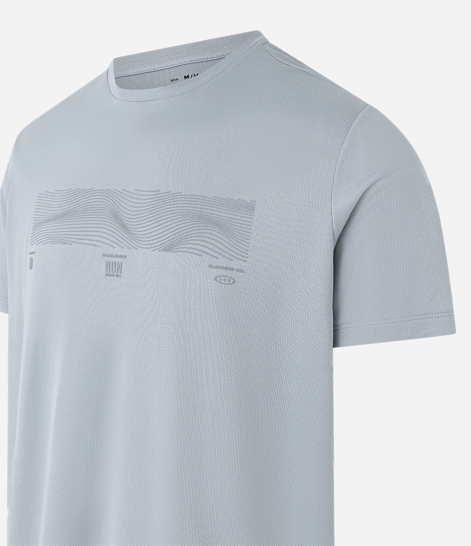 Camiseta Regular Esportiva em Tecnologia Dry com 
Print e Recortes Cinza 5
