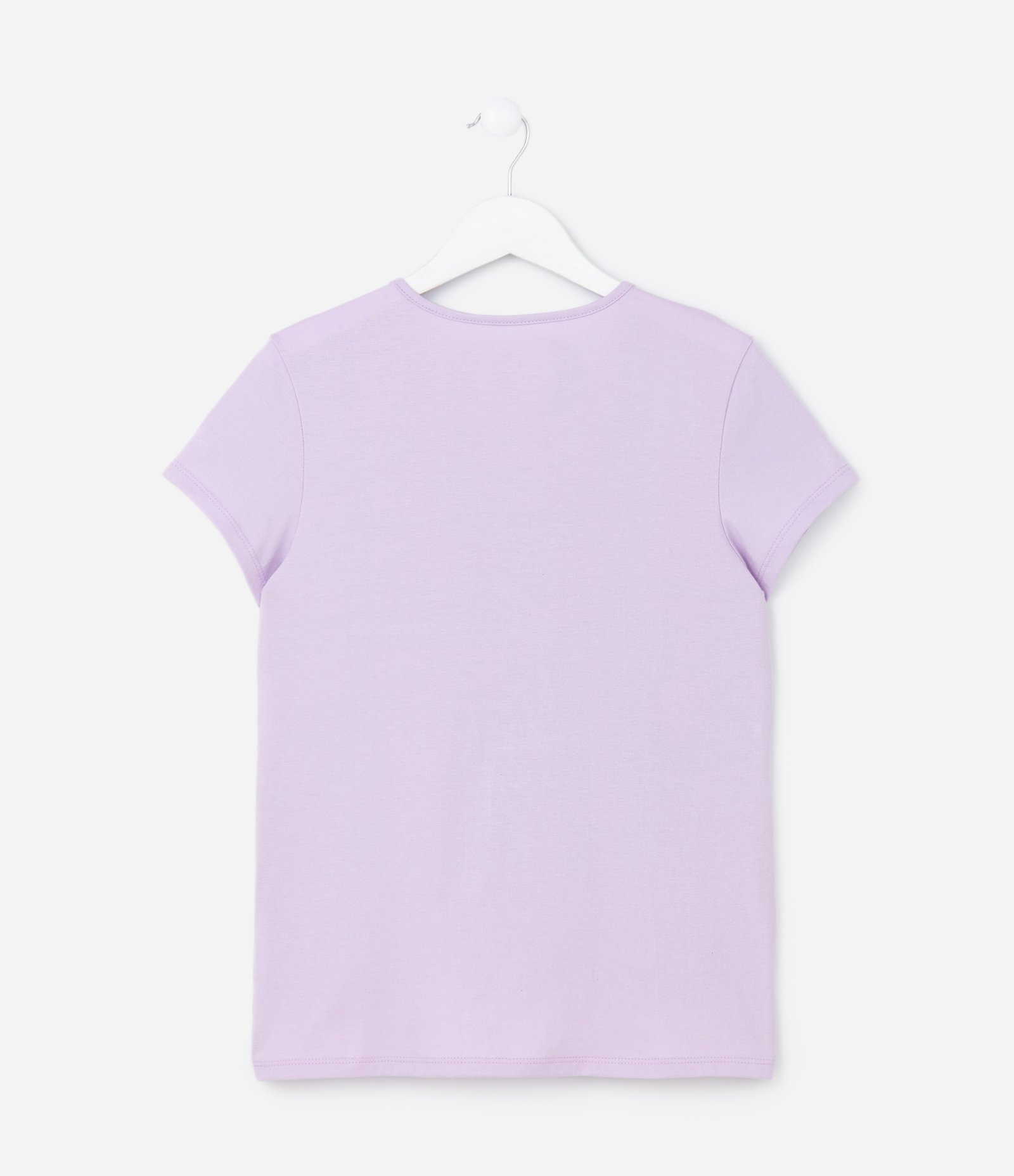 Camiseta Infantil em Algodão com Estampa Gato de Óculos - Tam 5 A 14 Anos Lilás 2