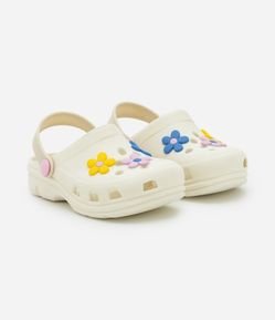 Sandália Babuche Infantil com Patch de Florzinhas - Tam 20 a 29