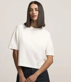 Blusa em Algodão Malhão com Manga Curta