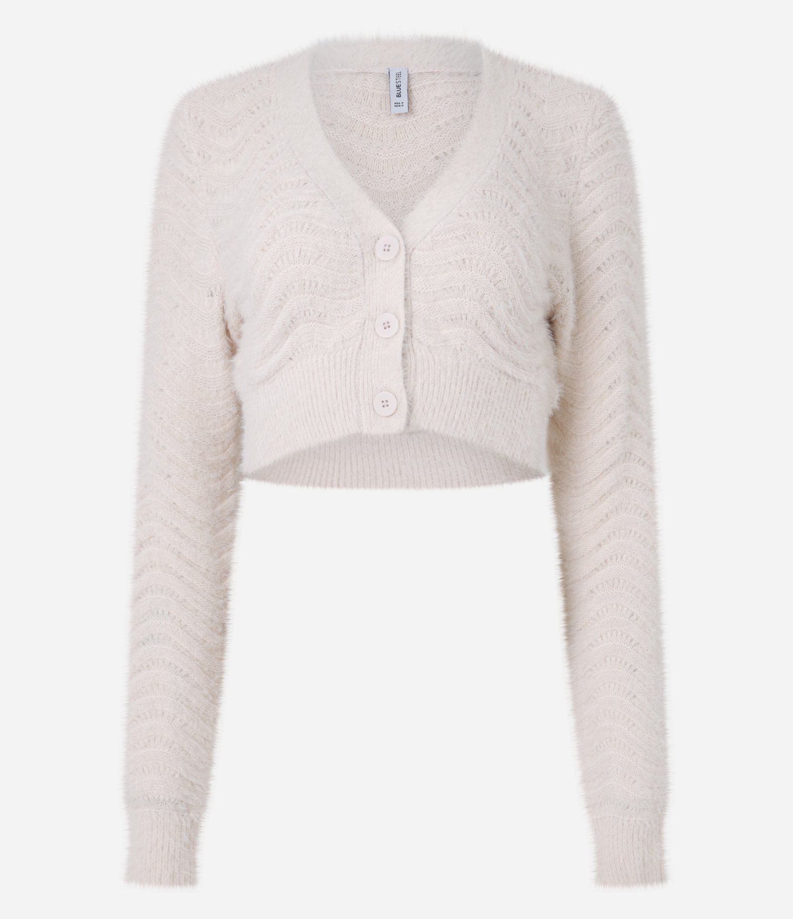 Cardigan Cropped com Pelinho e Ponto Onda Rosa 5