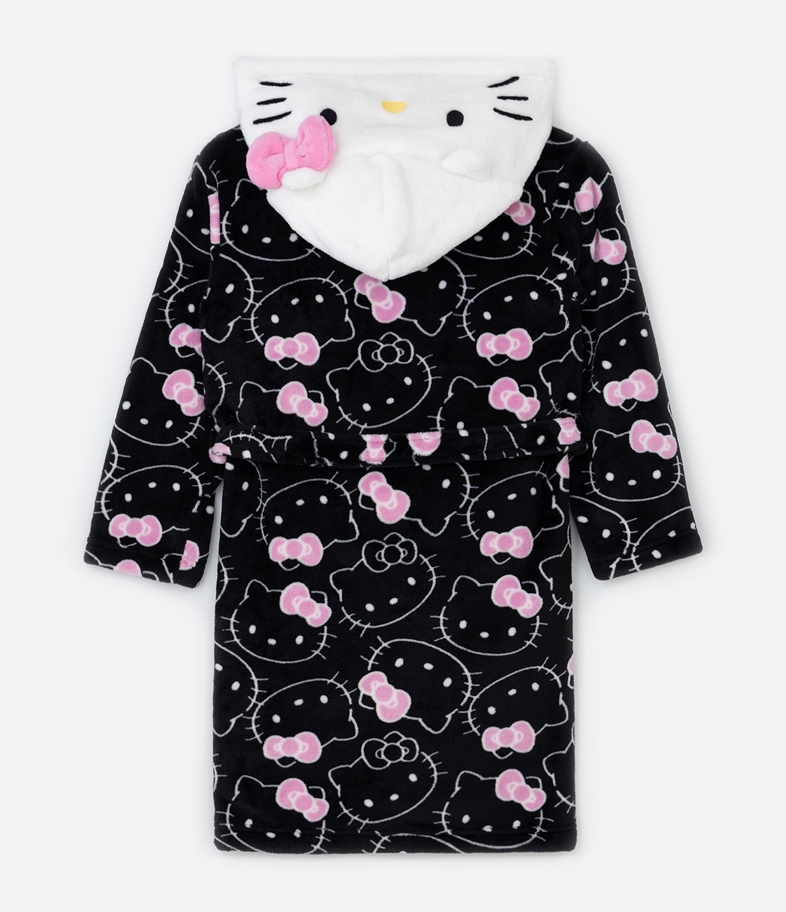 Roupão Infantil Quentinho Estampa Hello Kitty - Tam 3 a 16 Anos Preto 2