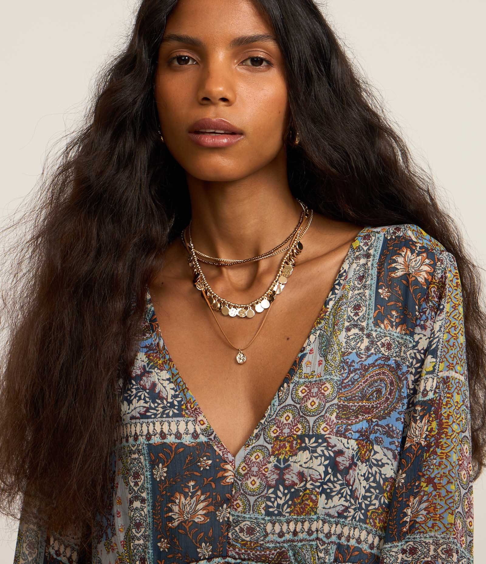 Vestido Amplo em Chiffon com Estampa Paisley Moderno Multicores 4