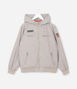 Jaqueta Quebra Vento Infantil com Estampa Nasa - Tam 5 a 14 Anos
