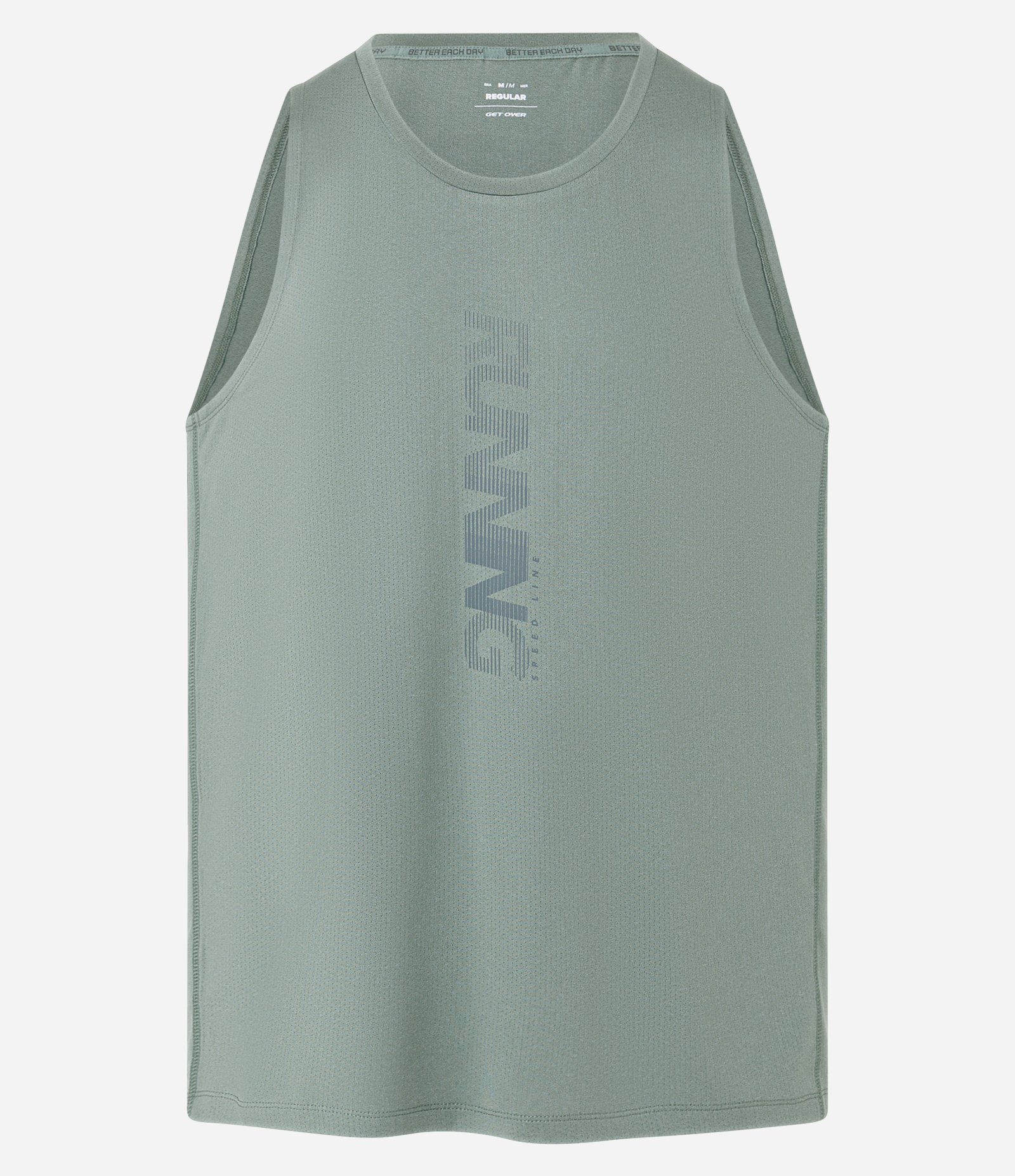 Regata Esportiva em  Tecnologia Dry Estampa  Lettering Vertical Verde 4