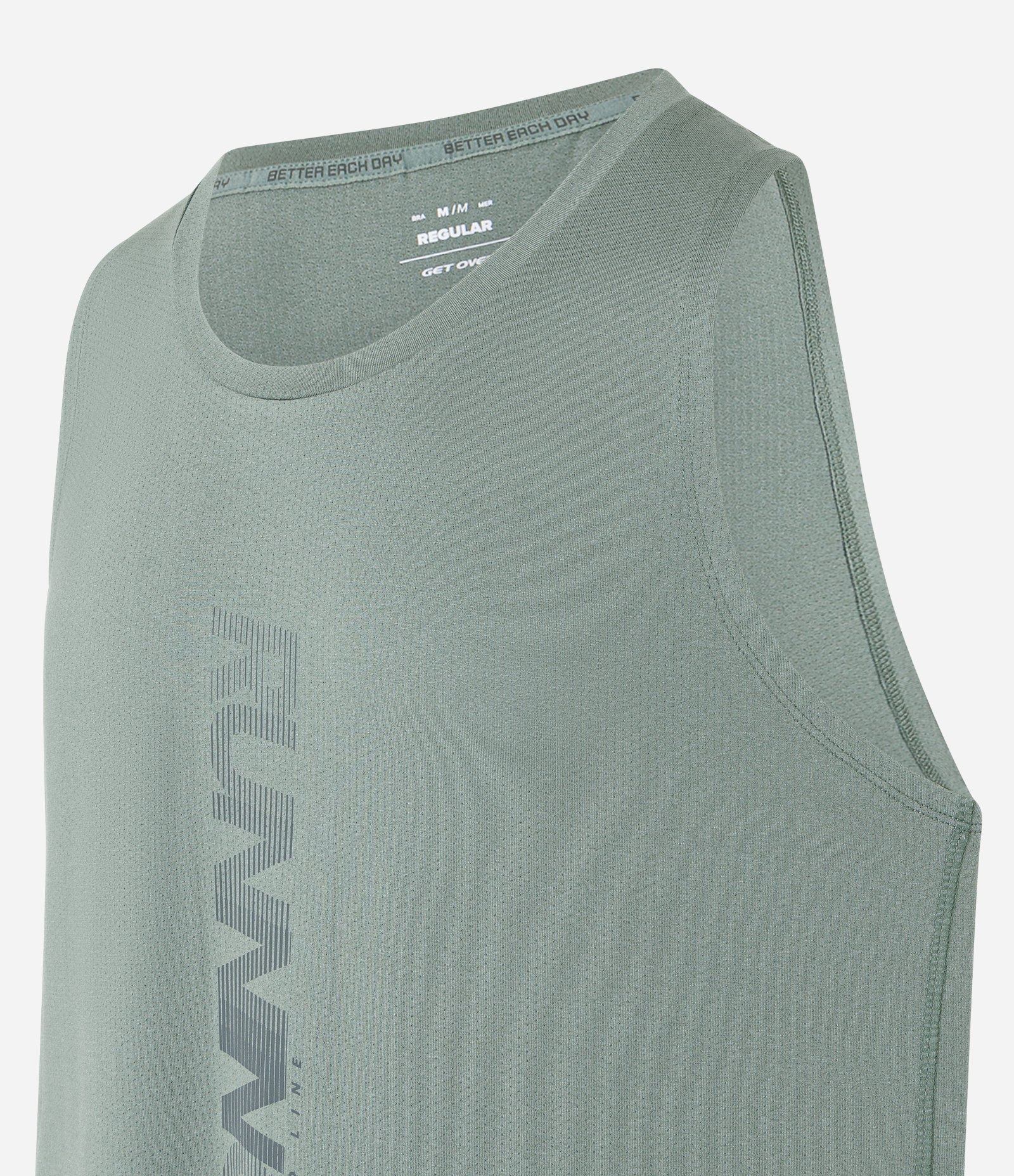 Regata Esportiva em  Tecnologia Dry Estampa  Lettering Vertical Verde 5