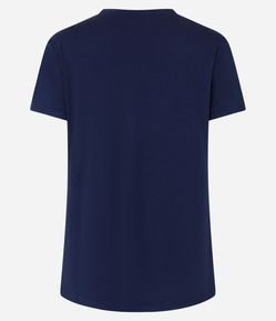 Camiseta em Meia Malha Estampa Lettering