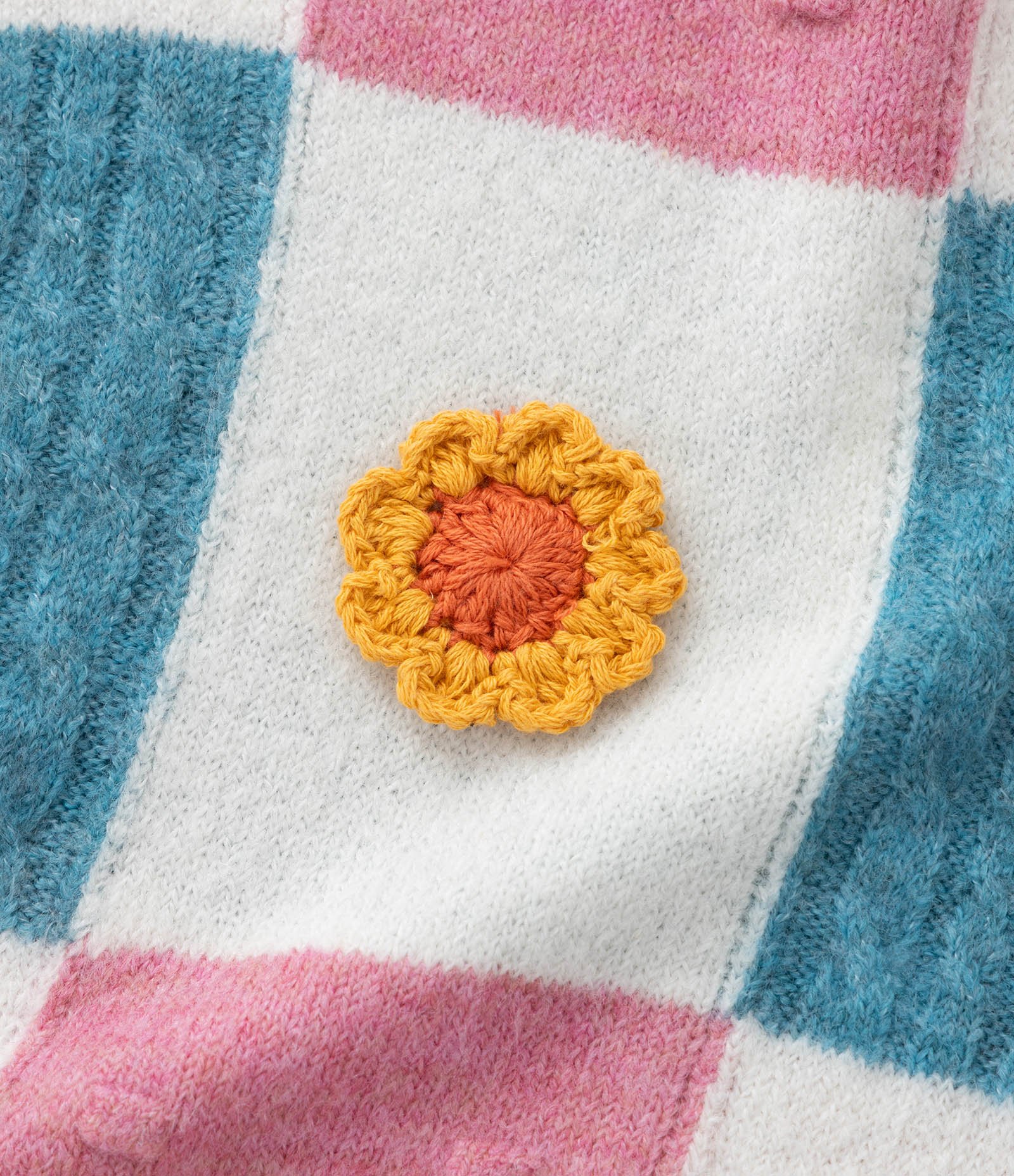 Suéter Infantil com Detalhes e Efeito Crochê - Tam 1 a 5  Anos Rosa/Azul/Branco 3