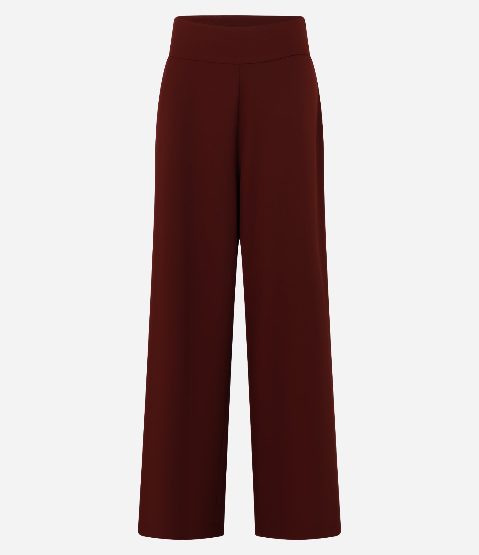 Calça Pantalona em Crepe com Pences Vinho 5