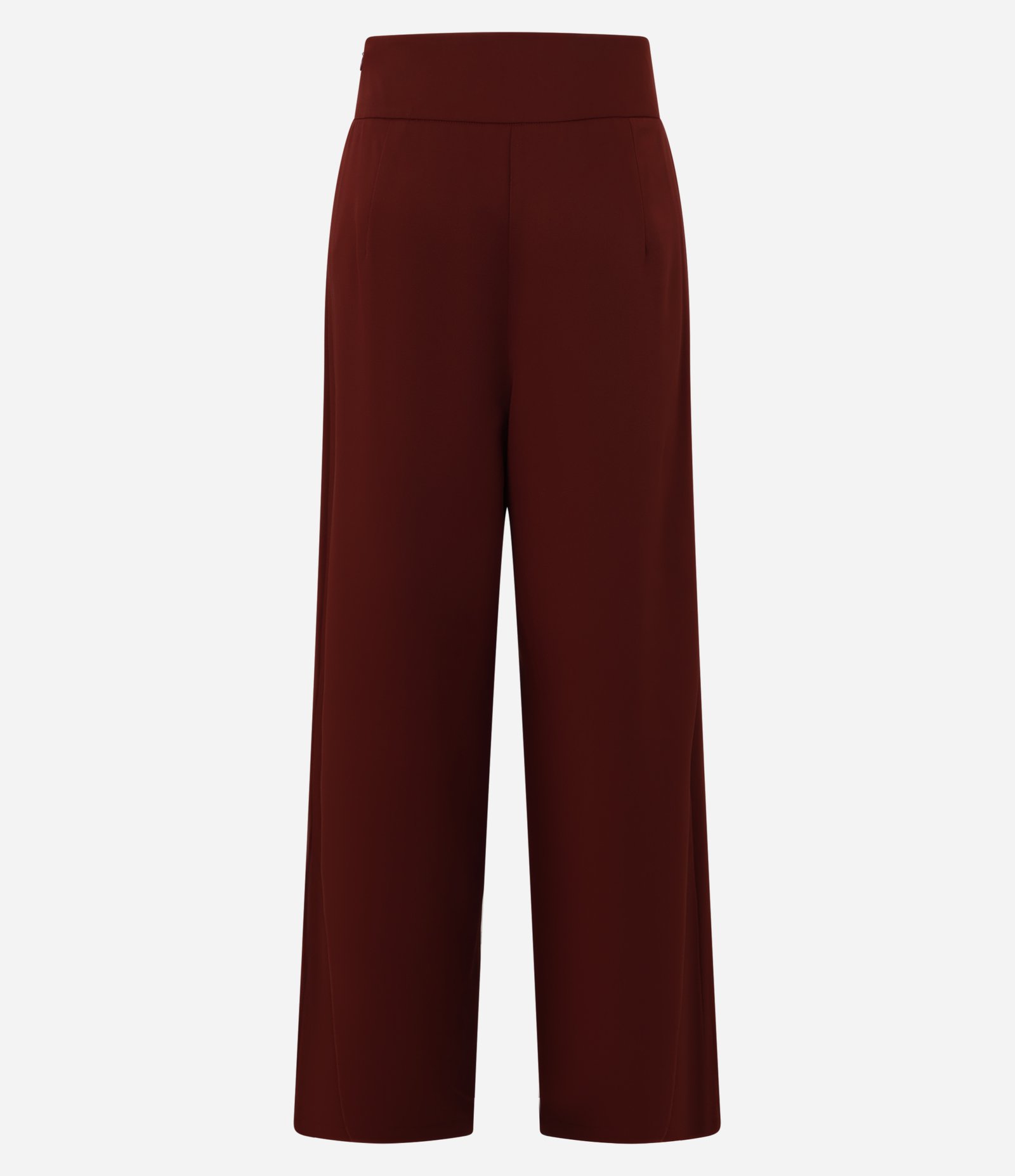 Calça Pantalona em Crepe com Pences Vinho 6