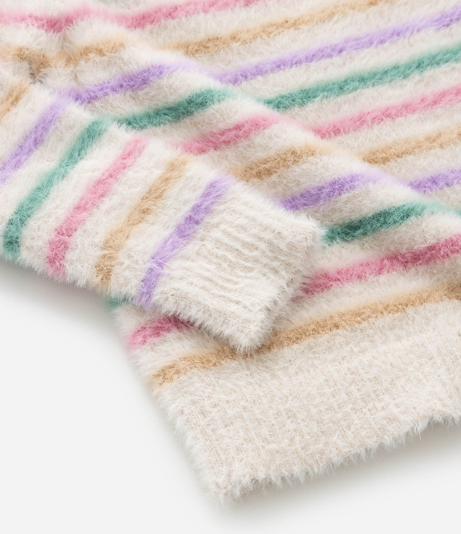 Blusão Infantil Felpudo com Estampa Listrada - Tam 1 a 5 Anos Multicores 4