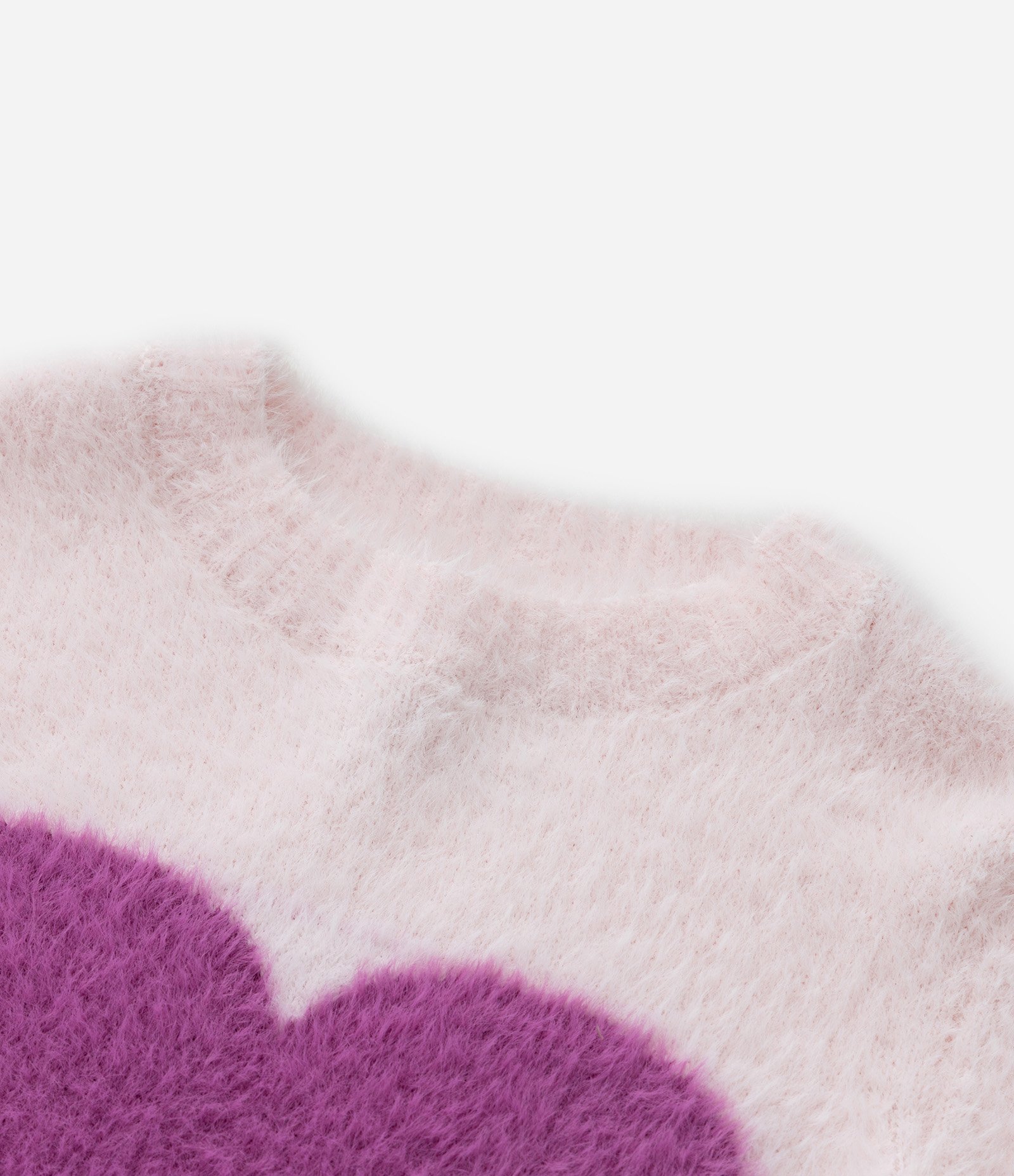 Suéter Infantil em Chenille Peludinho com Estampa Coração - Tam 1 a 5 Anos Rosa 5
