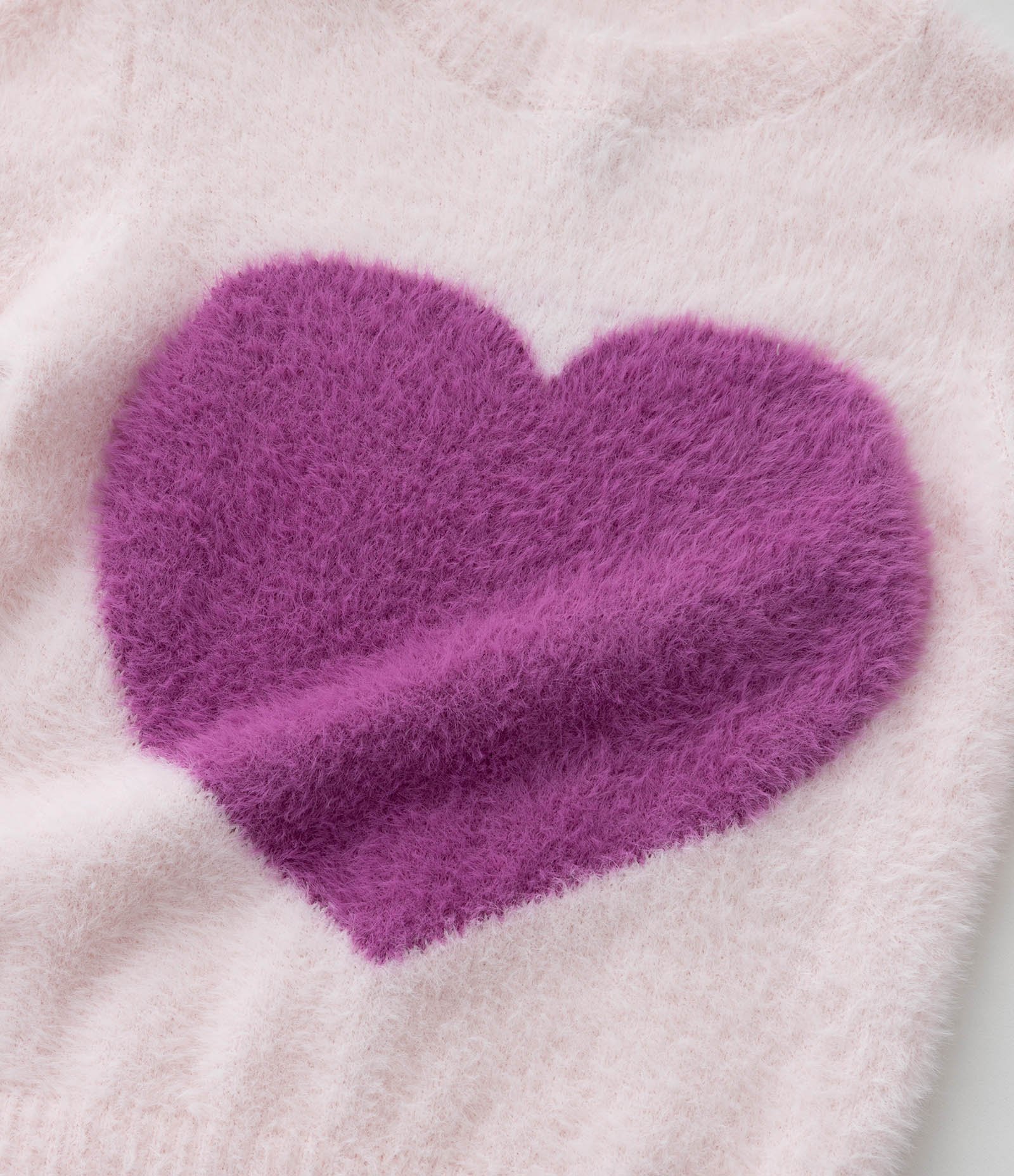Suéter Infantil em Chenille Peludinho com Estampa Coração - Tam 1 a 5 Anos Rosa 6
