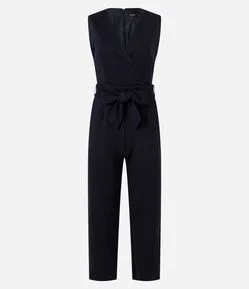 Macacão em Ponto Roma Estampa Risca de Giz