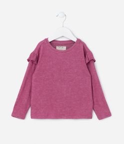 Blusa Infantil em Tricô com Babadinhos - Tam 1 a 5 Anos