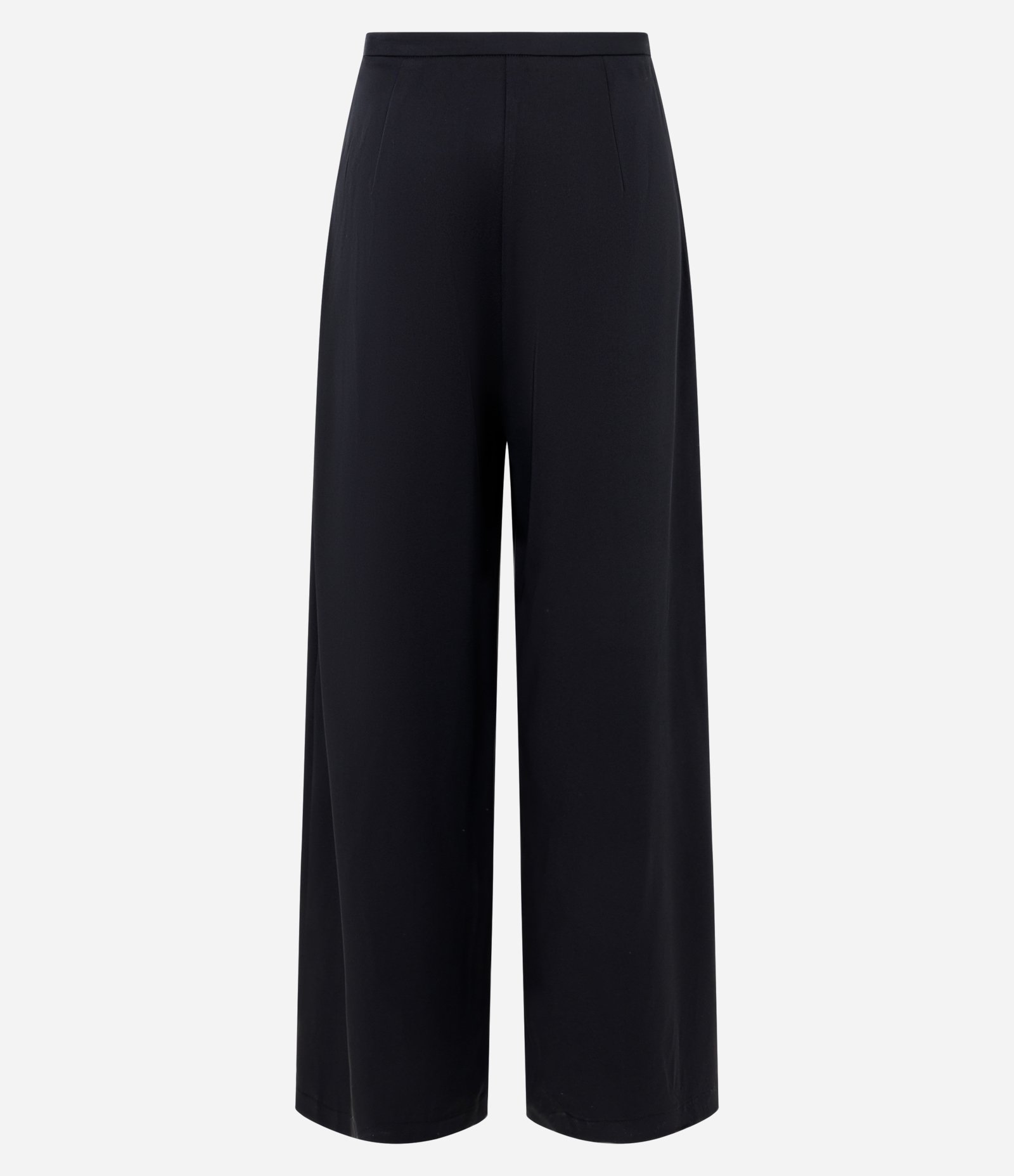 Calça Pantalona em Crepe com Friso Frontal Preto 6