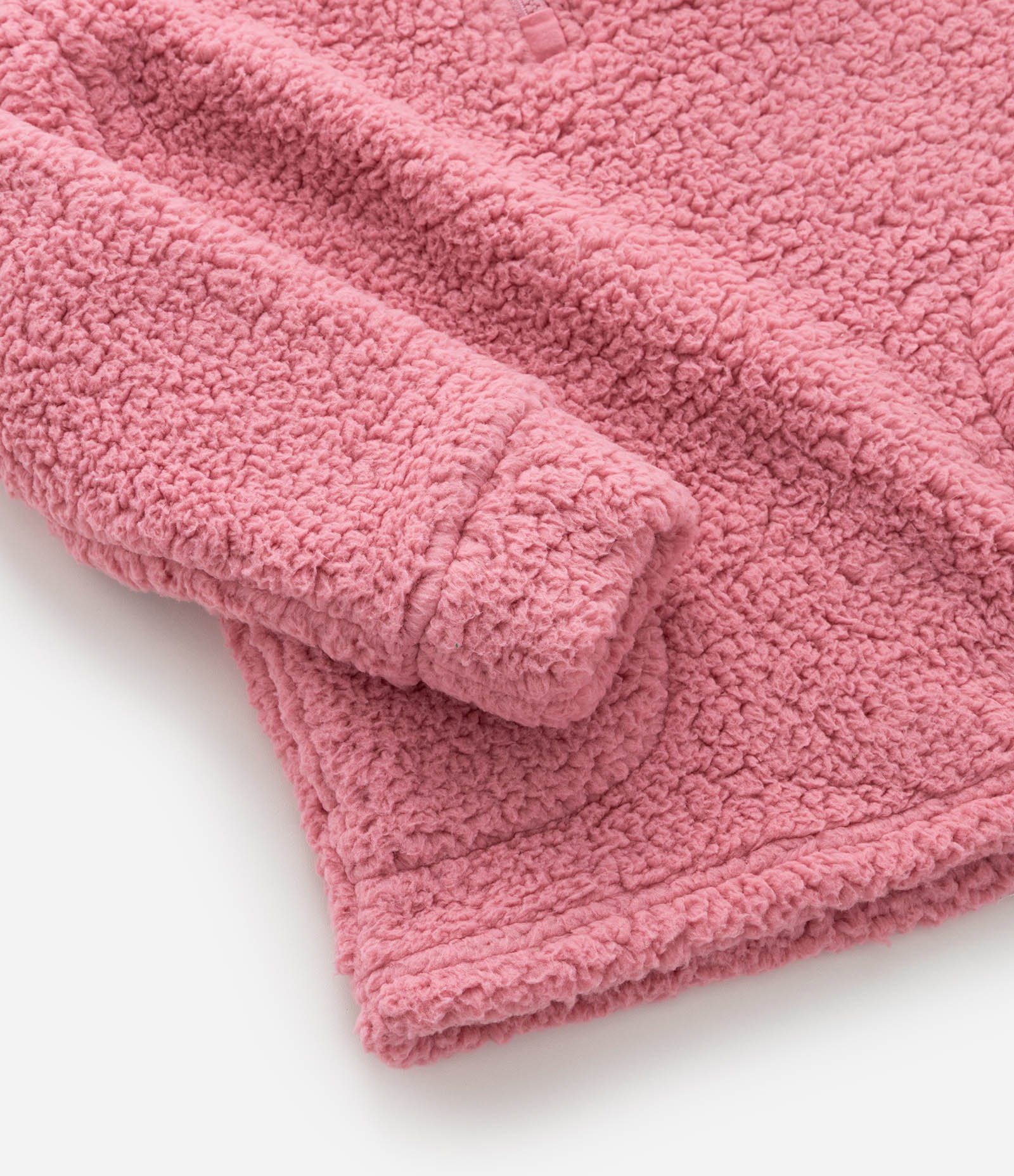 Casaco Fechado Infantil em Sherpa com Capuz de Orelhinhas - Tam 5 a 14 anos Rosa 4