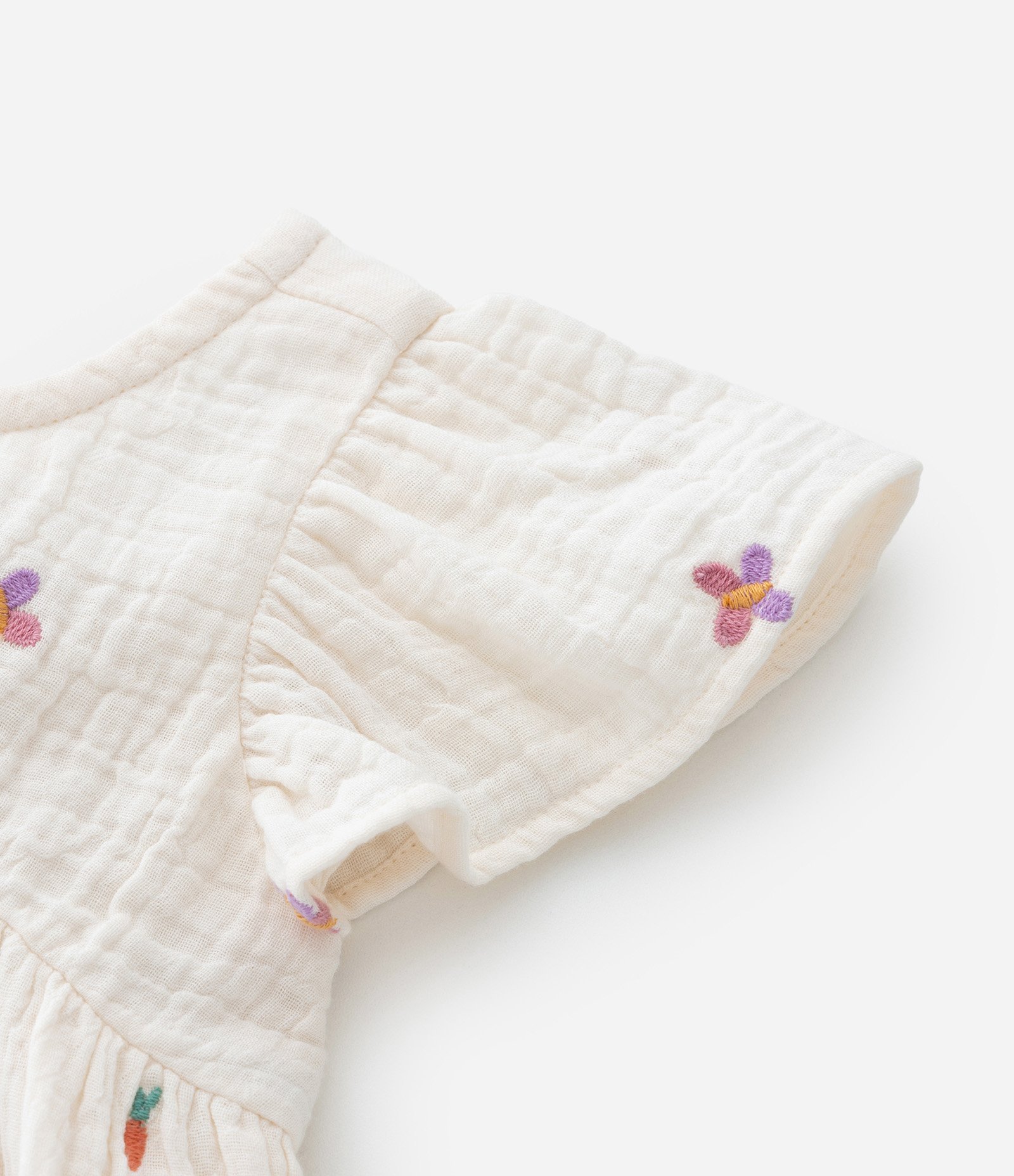 Vestido Infantil Texturizado com Laço Aplicado - Tam 1 a 5 Anos Off White 6