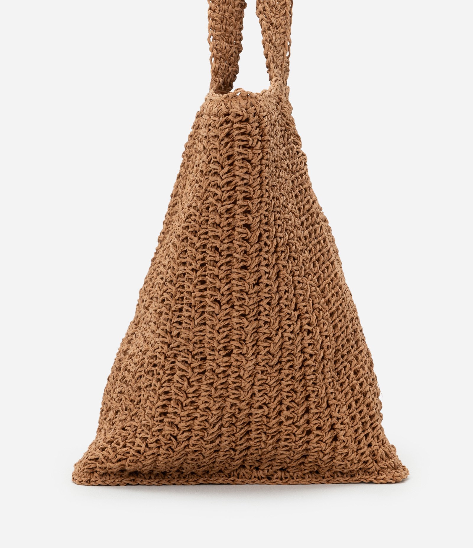 Bolsa de Praia em Papel com Efeito Palha e Detalhe De Metal Marrom 2