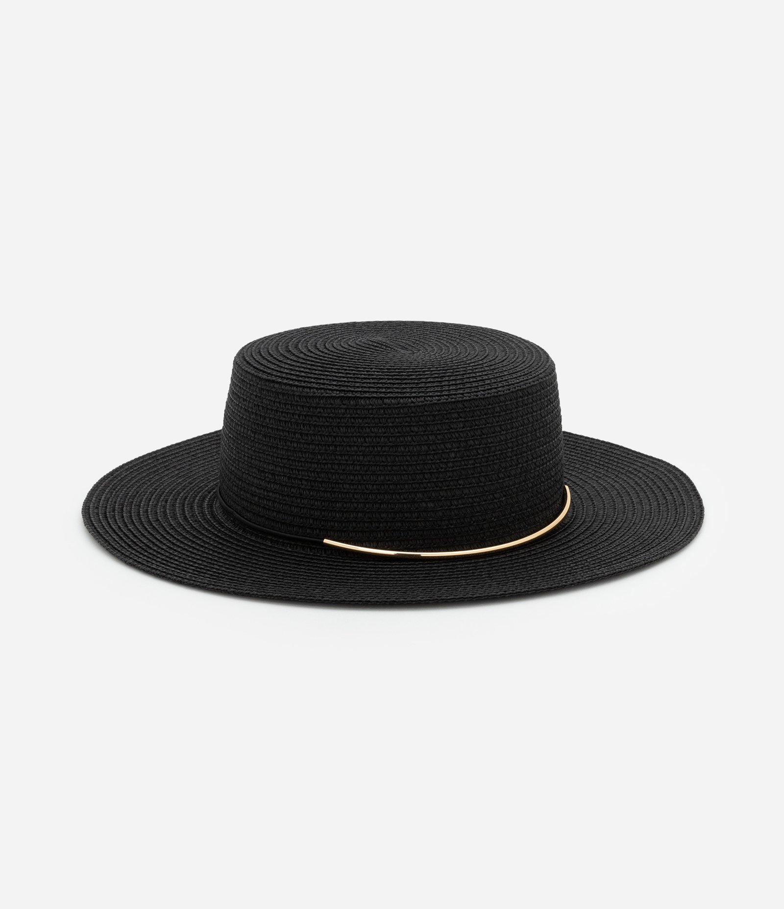 Chapéu de Praia com Detalhe Metalizado Preto 1