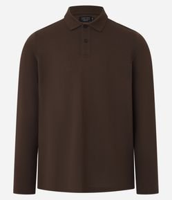 Polo em Algodão com Textura Piquet e Abotoamento