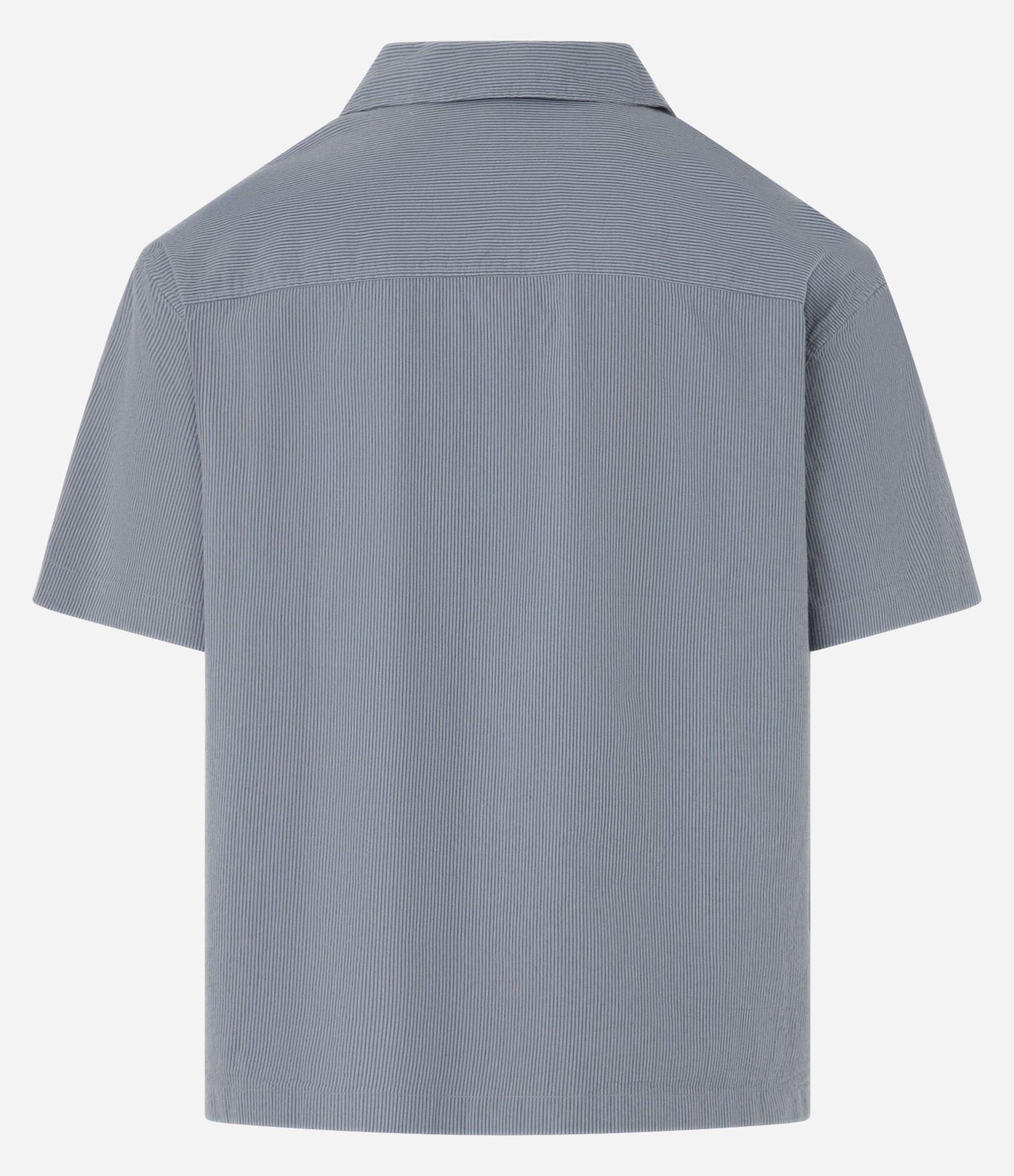 Camisa Boxy em Anarruga com Estampa Listrada Cinza 8