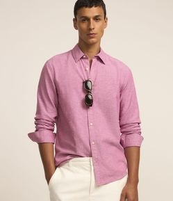 Camisa Básica em Algodão e Linho