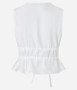 Blusa Alfaiatada em Viscose com Amarrações Frontais