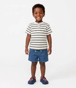 Bermuda Infantil Jeans com Amarração - Tam 1 a 5 Anos