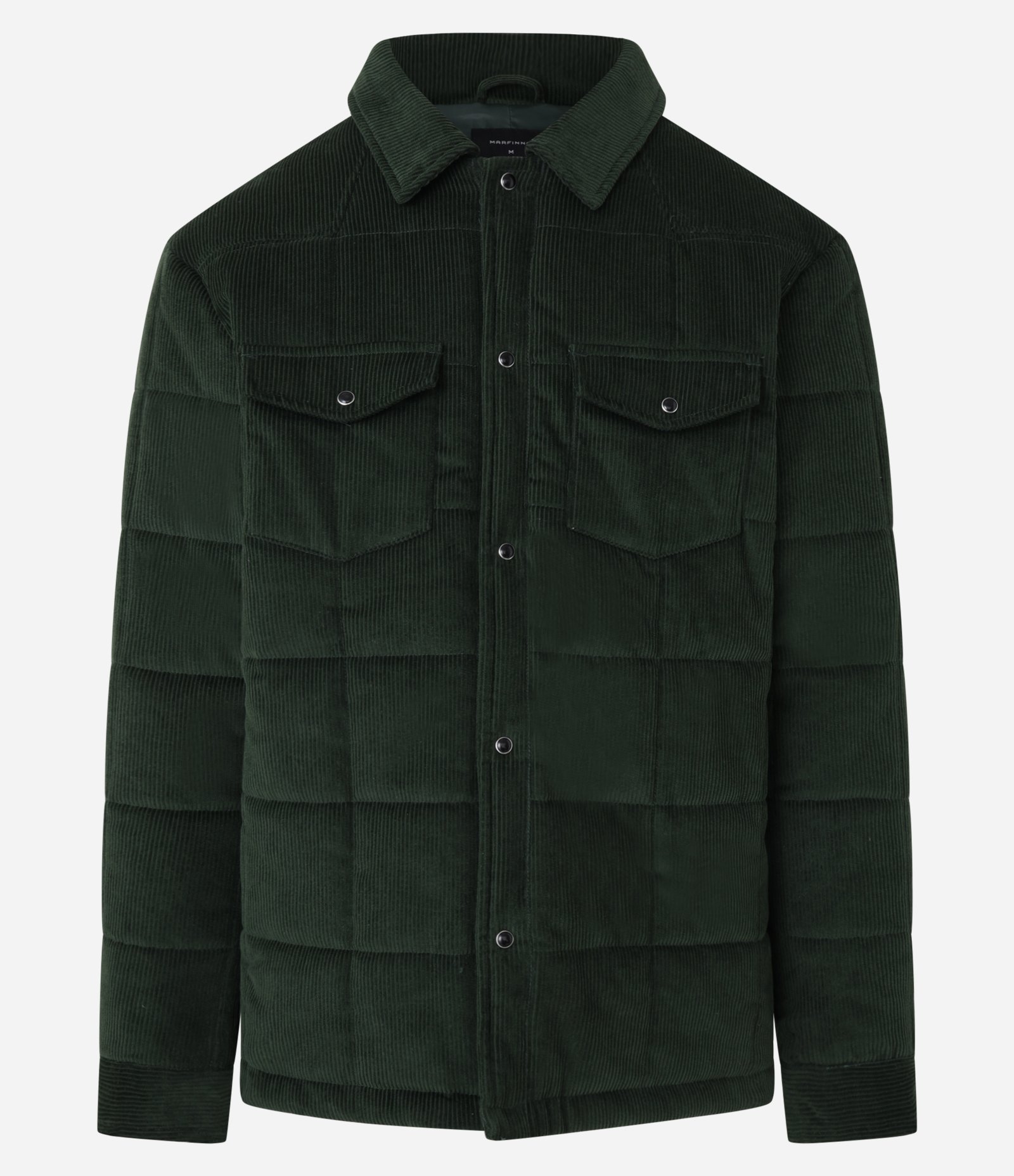 Jaqueta Puffer em Veludo Cotele e Dois Bolsos com Lapela Verde 8