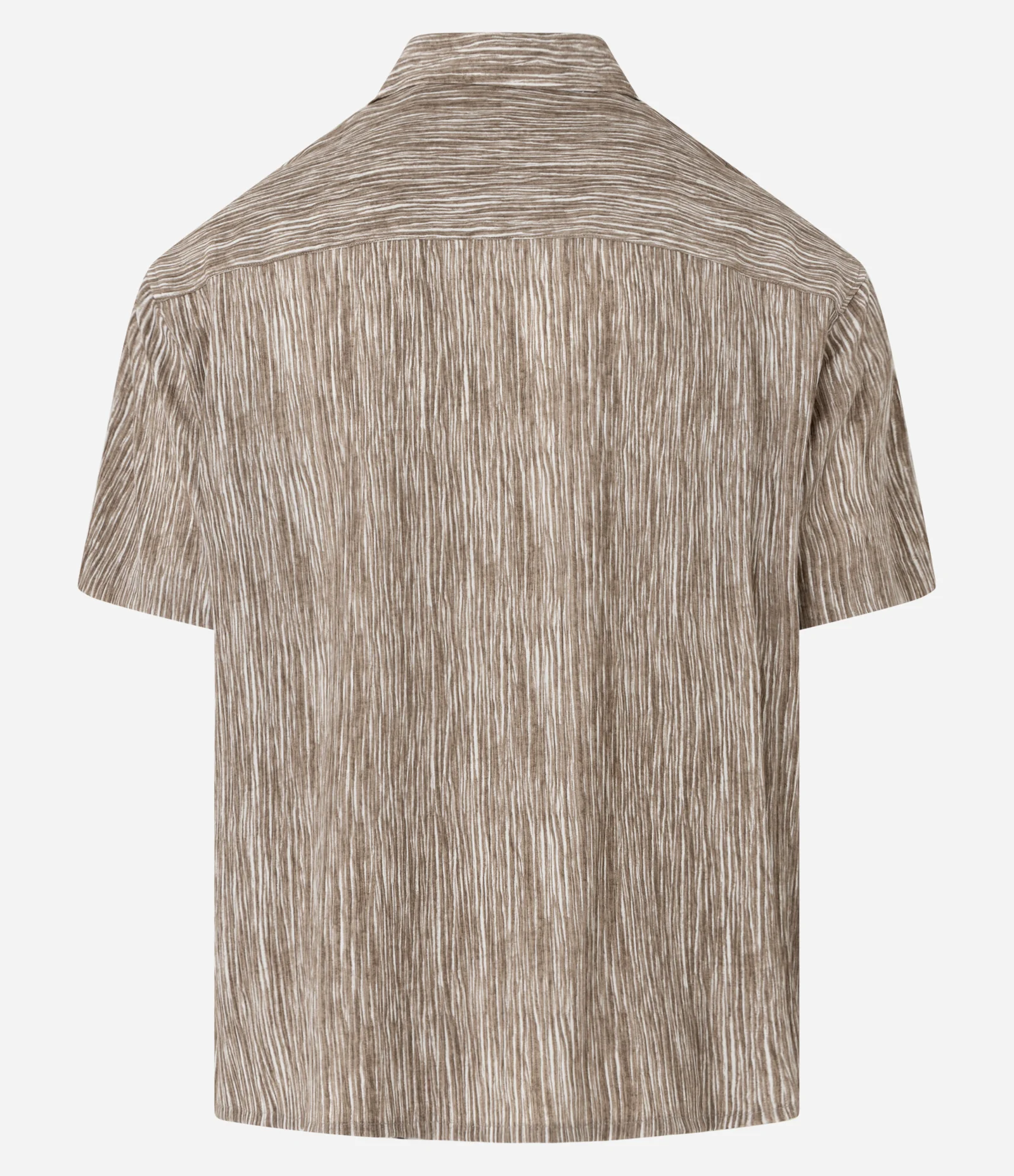 Camisa Boxy em Ana Ruga Estampado com Linhas Abstratas Marrom 11