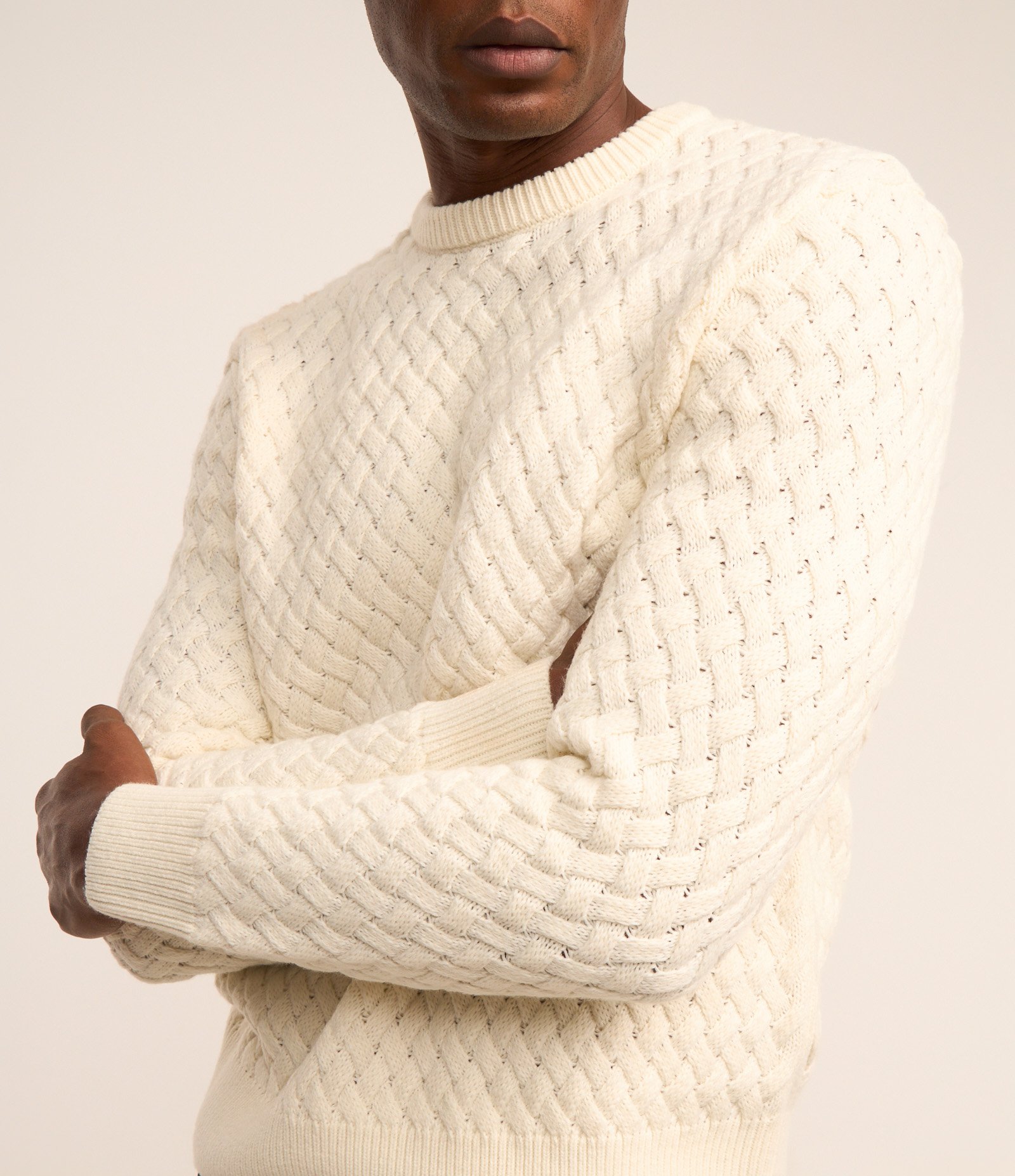 Suéter com Textura Tresse Off White 3