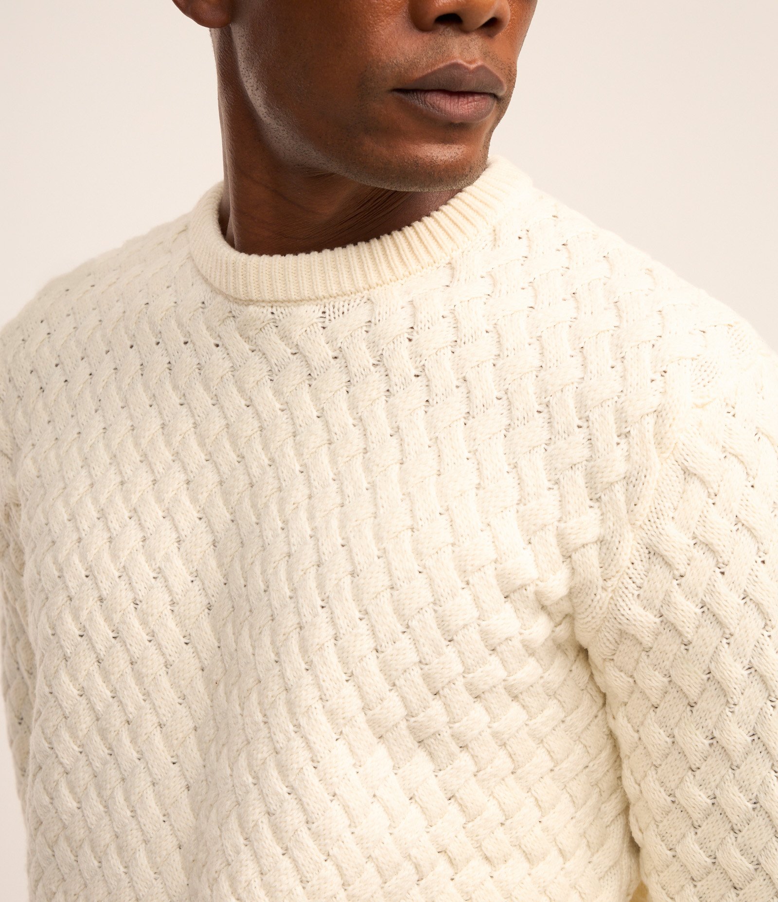 Suéter com Textura Tresse Off White 5