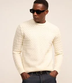 Suéter com Textura Tresse