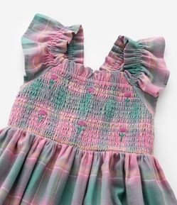 Vestido Infantil em Tricoline com Babados - Tam 1 a 5 Anos