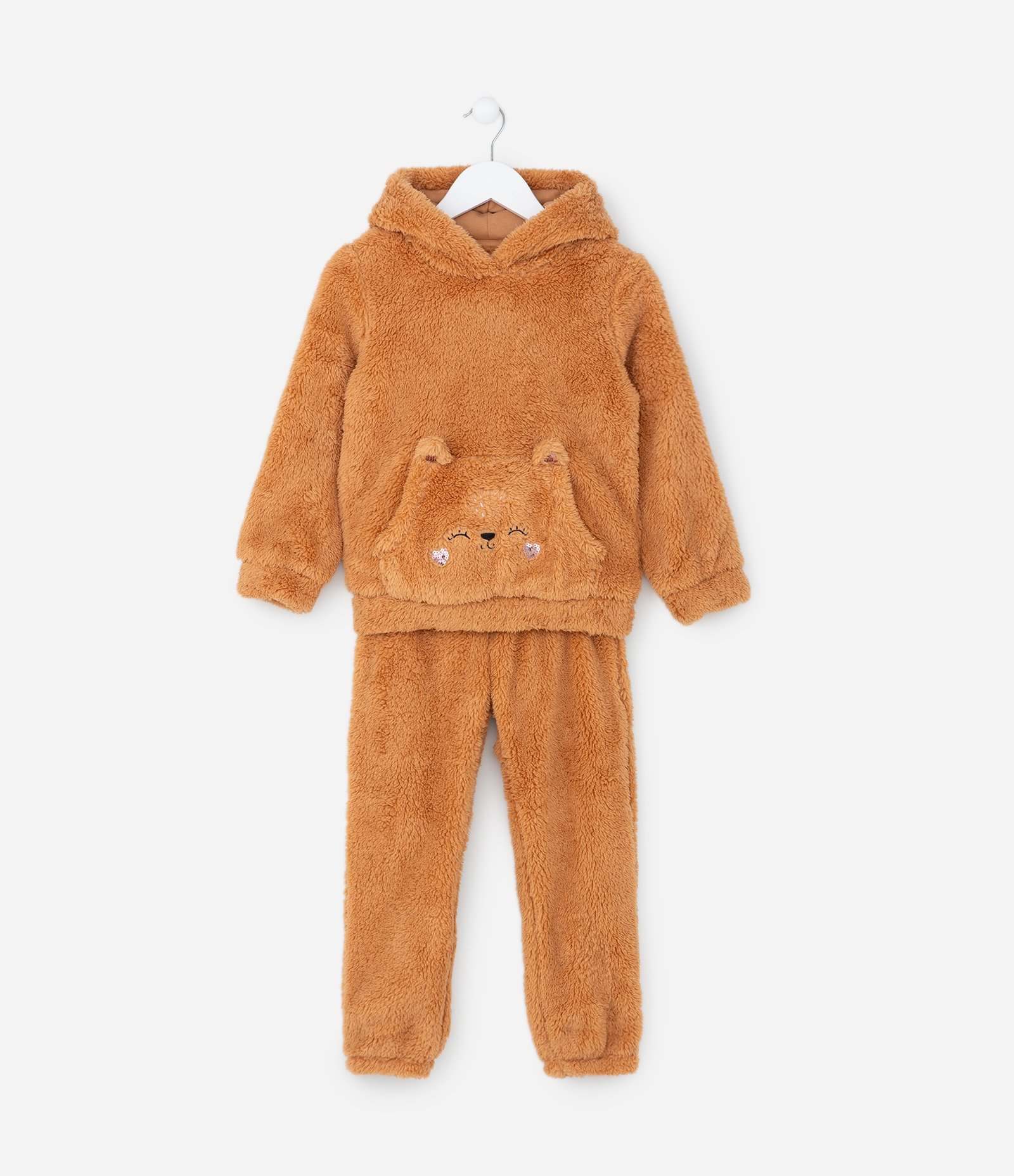 Conjunto Infantil com Estampa Interativa Raposa - Tam 1 a 5 Anos Marrom 1