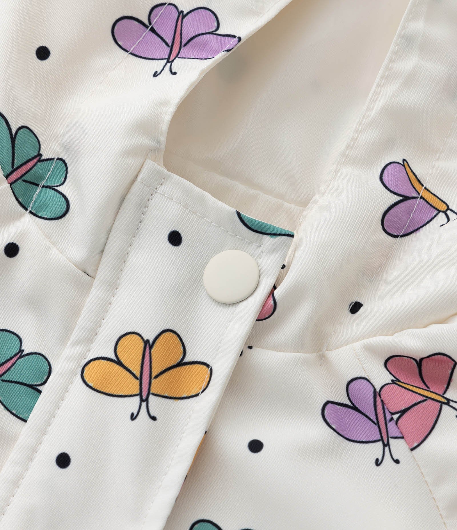 Jaqueta Quebra Vento Infantil com Estampa Borboletas - Tam 1 a 5 Anos Off White 4