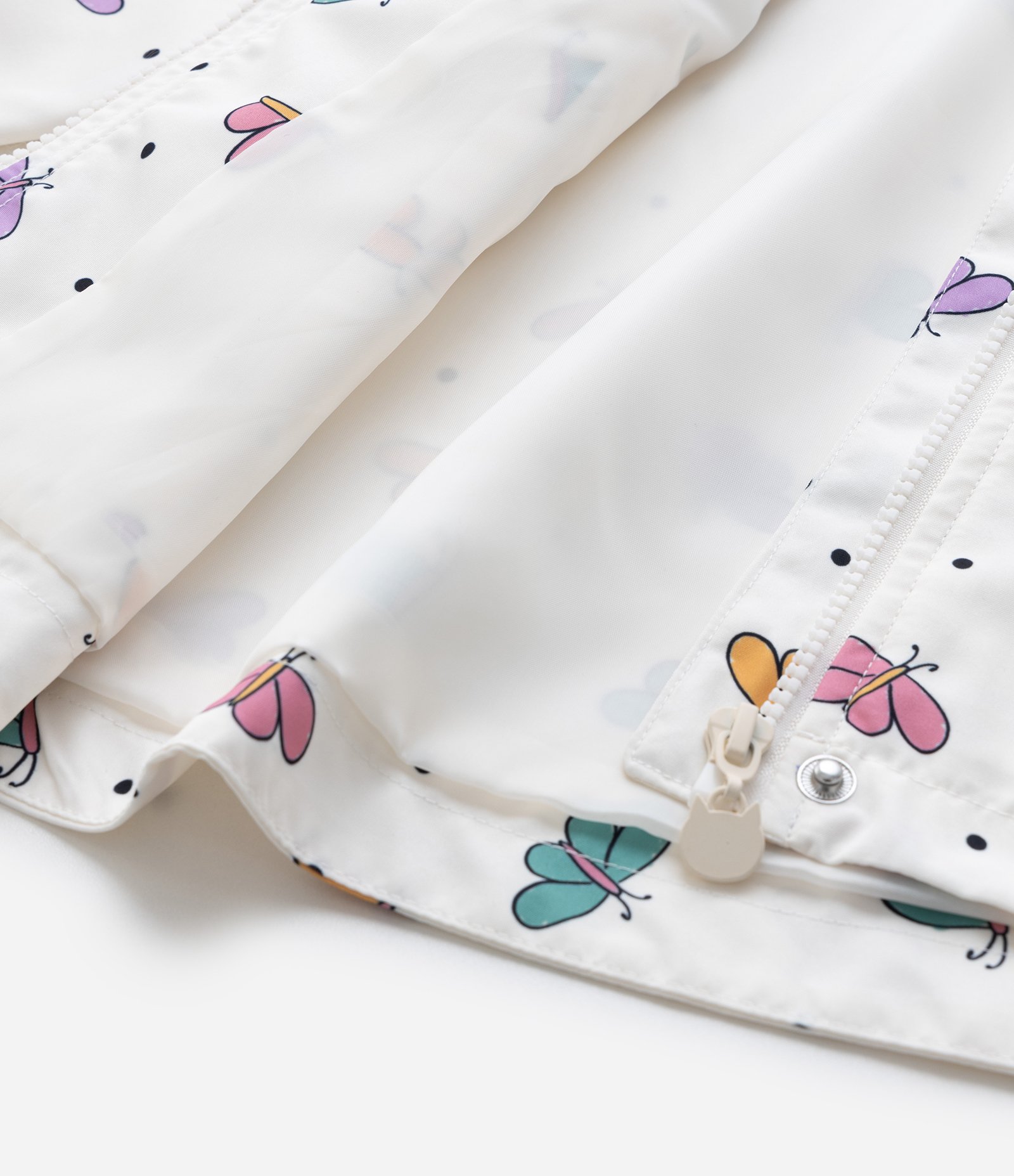 Jaqueta Quebra Vento Infantil com Estampa Borboletas - Tam 1 a 5 Anos Off White 7