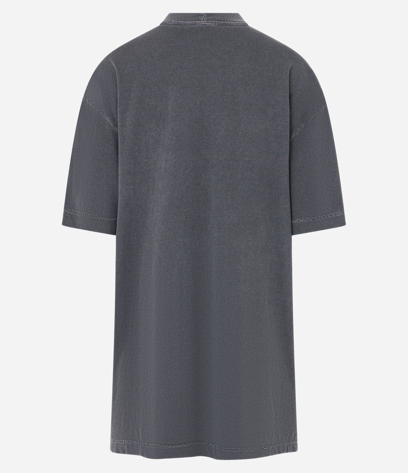 Camiseta Over em Algodão Estonado e com Frisos Frontais Preto 5