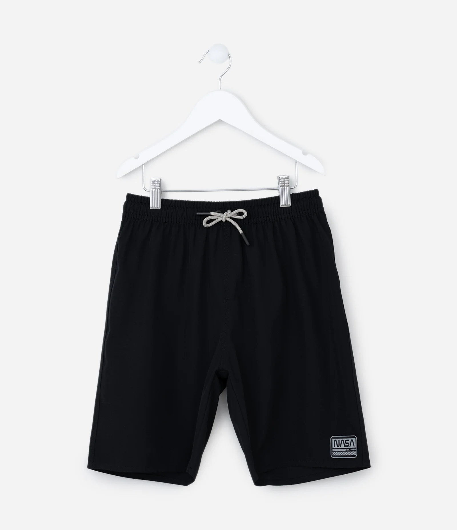 Bermuda Infantil com Etiqueta Nasa - Tam 5 a 14 Anos Preto 1