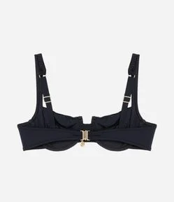 Biquini Top Meia Taça com Detalhes Texturizados