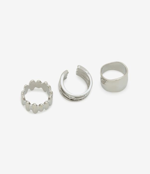 Kit 03 Anéis em Metal com Diferentes Formatos